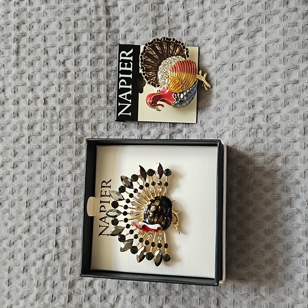 COPY - Napier Turkey Rhinestone/Jewel Brooch